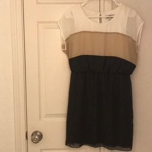 Neutral sheer with liner dress